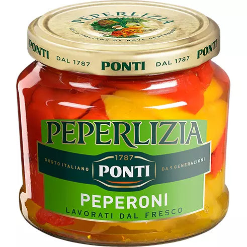 Dark Khaki Ponti Peperlizia Sweet & Sour Peppers 350g