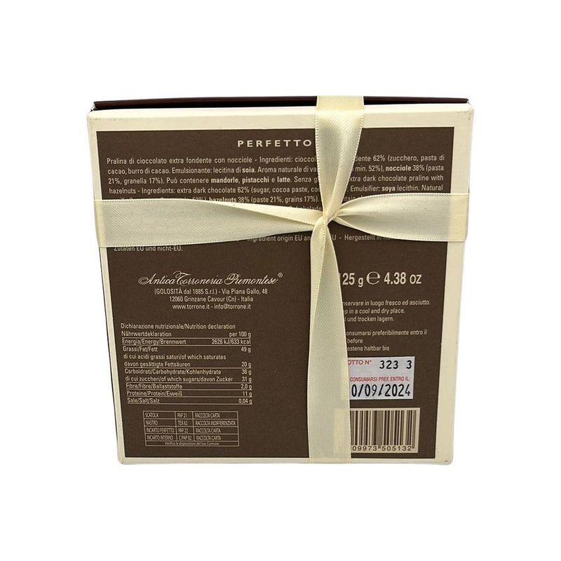 Gray Antica Torroneria Piemontese Extra Dark Chocolate Praline With Hazelnuts Gift Box 125g