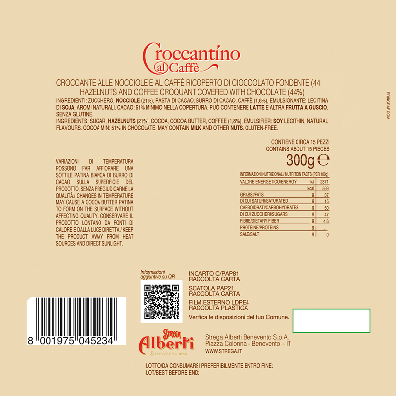 Wheat Strega Alberti Croccantino With Coffee 300g