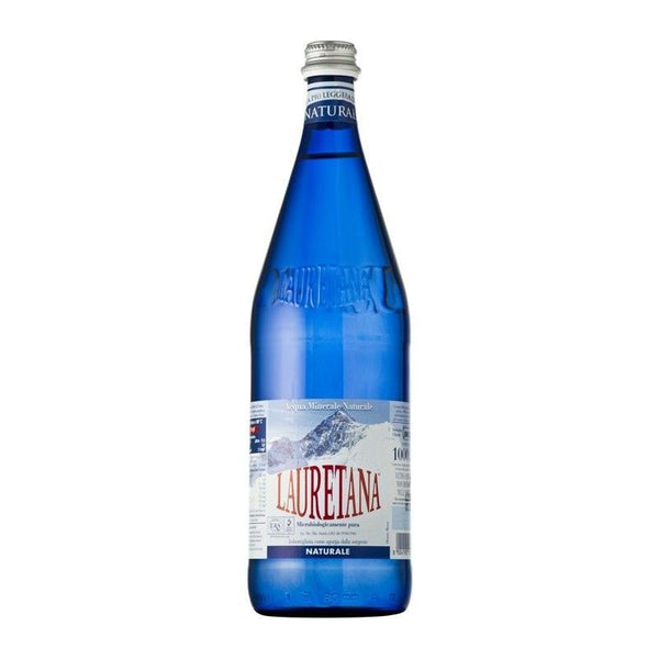 Steel Blue Lauretana Natural Mineral Water 6x1L Glass Bottles