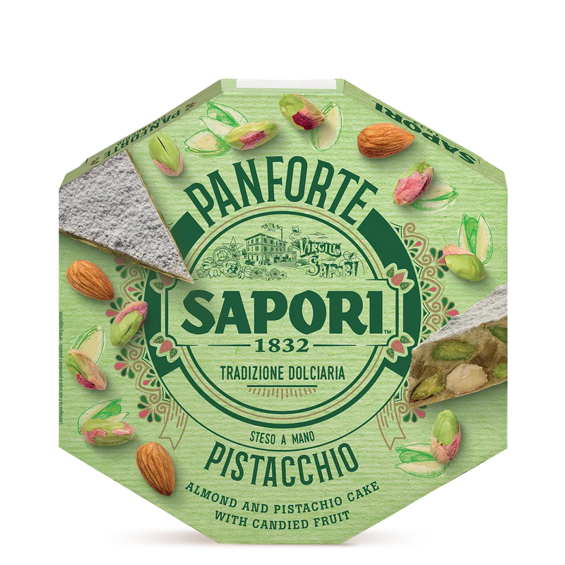 Dark Sea Green Sapori Panforte  With Almond & Pistachio 280g