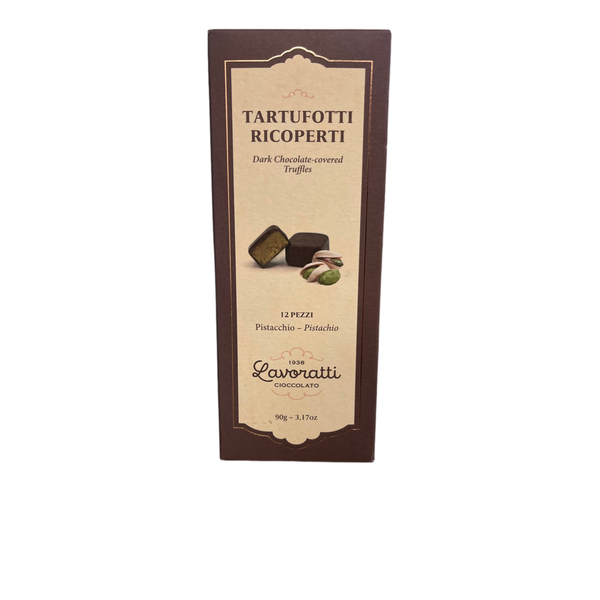 Tan Lavoratti Dark Chocolate Covered Truffles Pistachio 90g