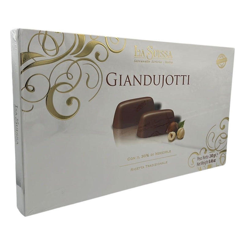 Dark Gray La Suissa Gianduia Nut Chocolate Pralines "Giandujotti" 240g