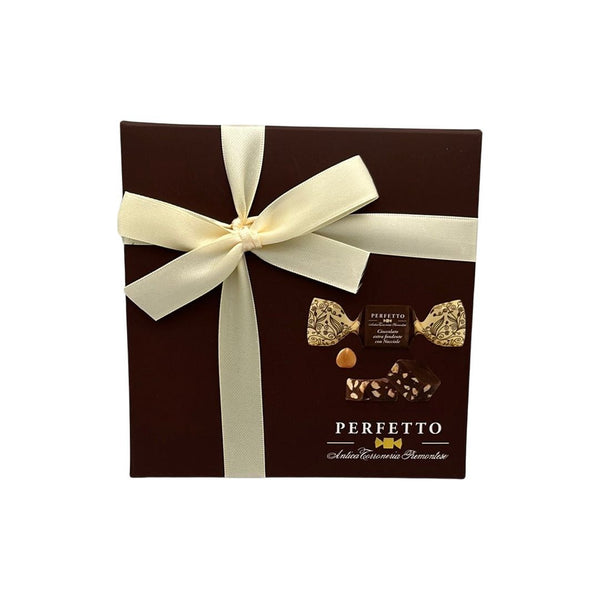 Black Antica Torroneria Piemontese Extra Dark Chocolate Praline With Hazelnuts Gift Box 125g
