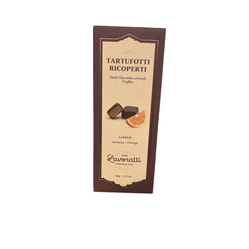 Tan Lavoratti Dark Chocolate Covered Truffles Orange 90g