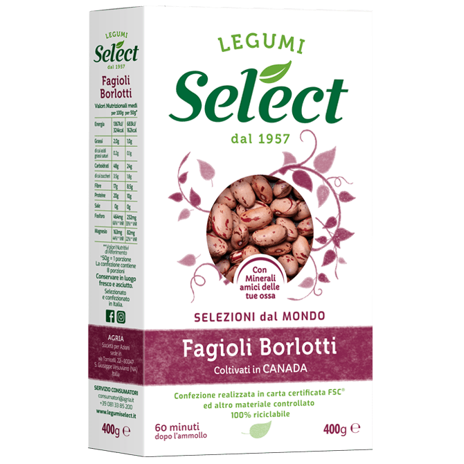 Gray Select Borlotti Beans Dried 400g