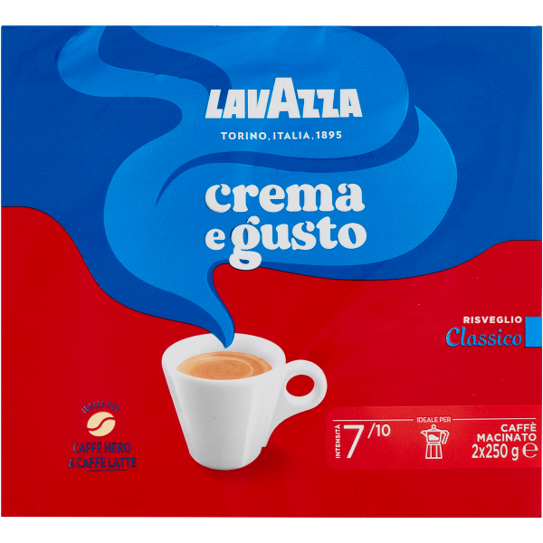 CAFFÈ LAVAZZA Crema e Gusto Classico per macchina espresso 250gr x 2 -  Italy Food Shop