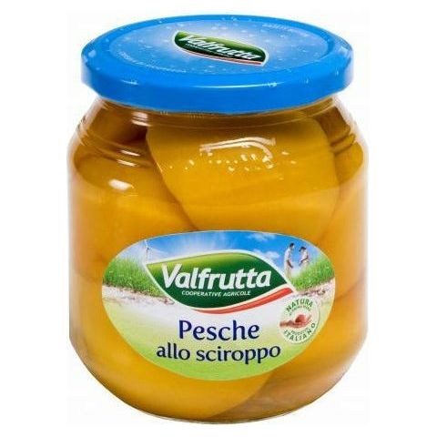 Dark Goldenrod Valfrutta Italian Peaches In Syrup 570g