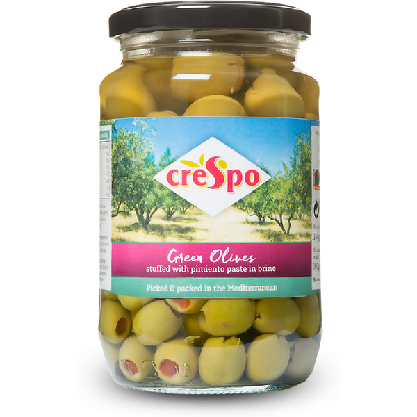 Dim Gray Crespo Green Olives With Pimiento In Brine 198g