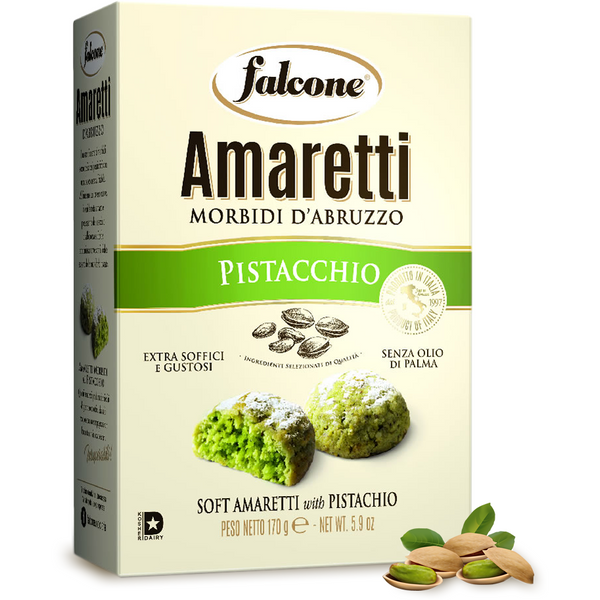 Beige Falcone Amaretti D'Abruzzo Pastacchio Soft Amaretti 170g
