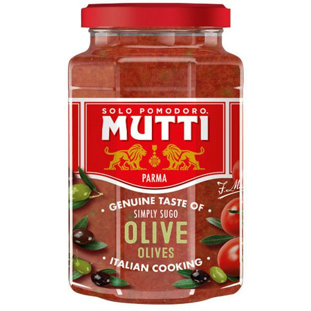 Firebrick Mutti Pasta Sauce with Olives 400g