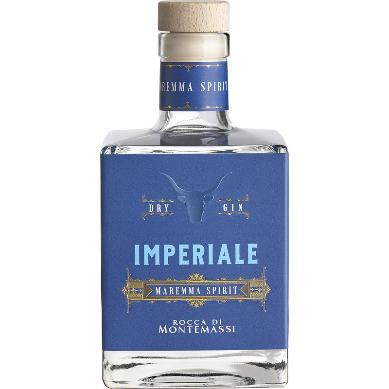 Dark Slate Blue Rocca Di Montemasssi Imperiale Dry Gin 50cl 43%