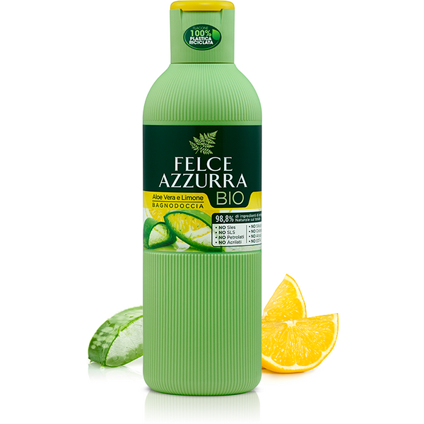 Dark Sea Green Felce Azzurra Organic Bodywash Aloe Vera & Lemon 500ml