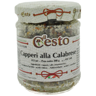 Dark Gray Goloserie Calabrese Capers in Salt & Chilli 175g
